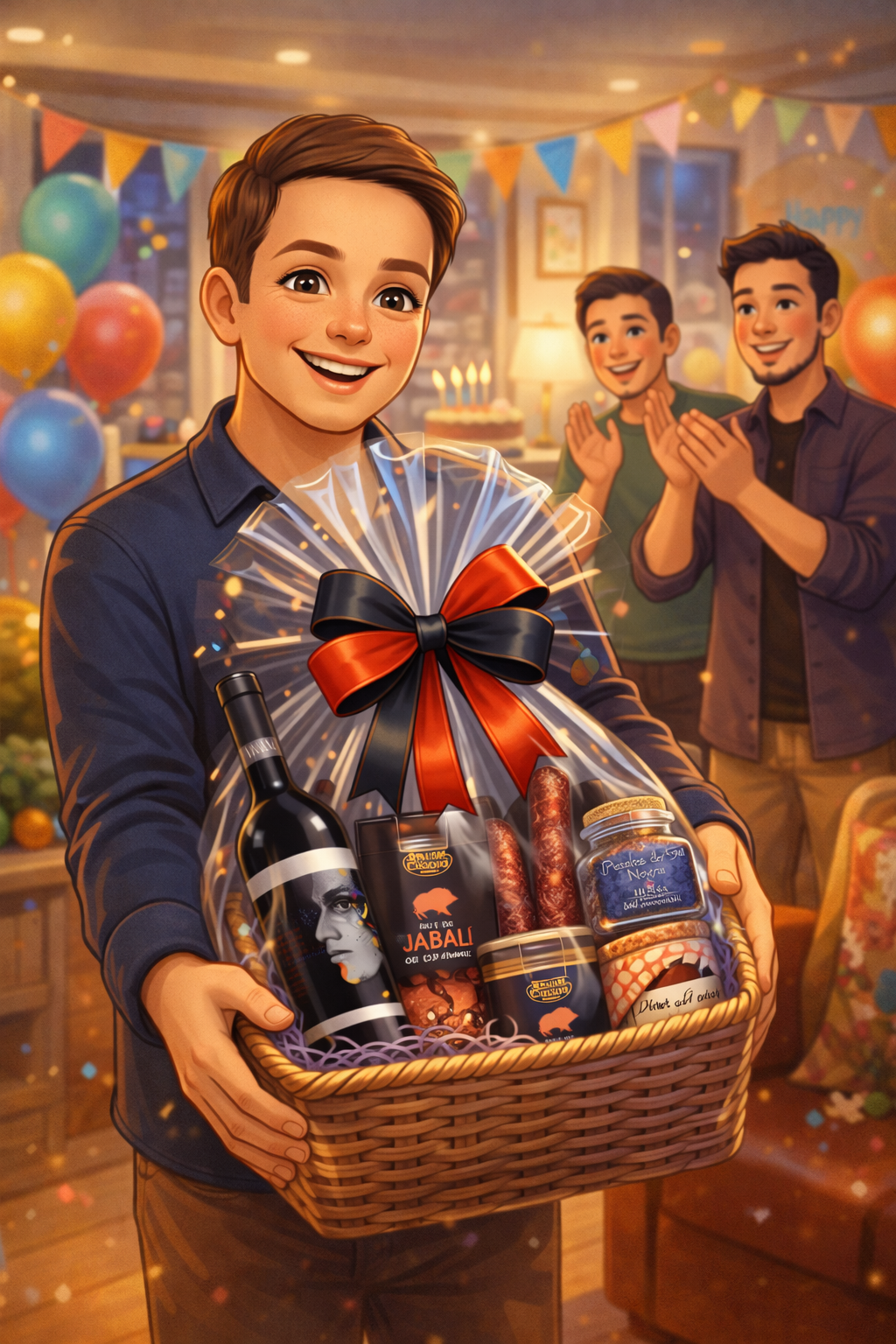 cesta de regalo de cumpleaños